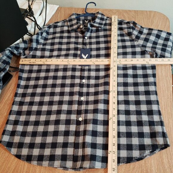 Voyage Mens Flannel Warm Button Up Shirt XL Blue Checked Classic Long Sleeve New - Picture 12 of 13